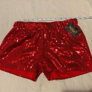 Spirit Red Sequin Athletic Shorts